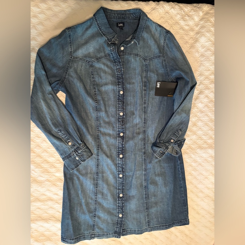 Lee Blue Denim Button-Down Dress